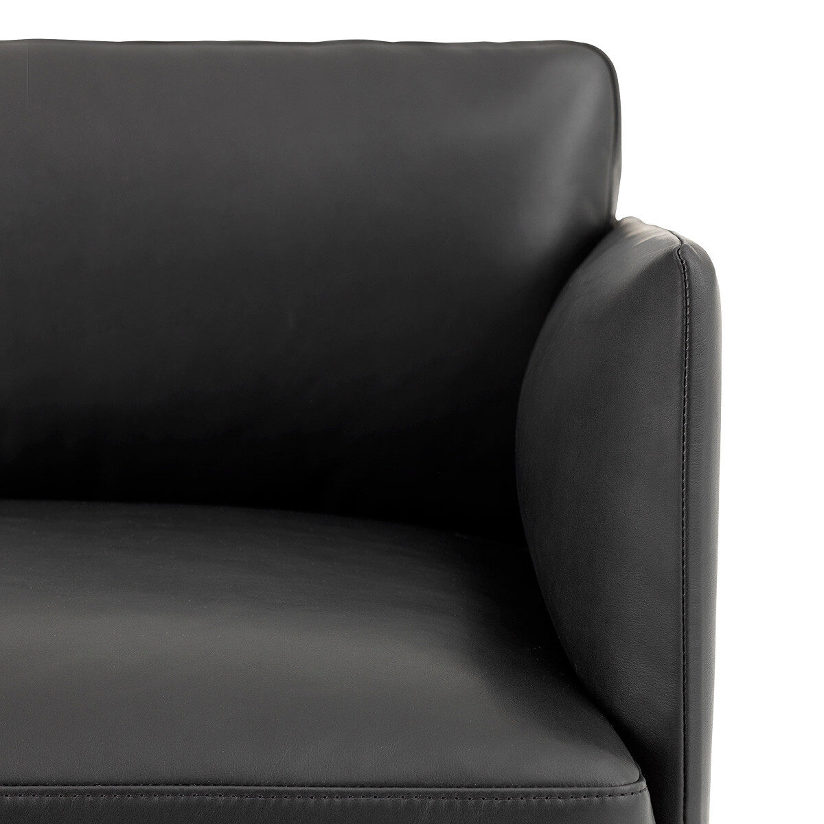 Outline sofa / Chaiselongue fra Muuto (chaiselong, venstre, Black Refine leather)