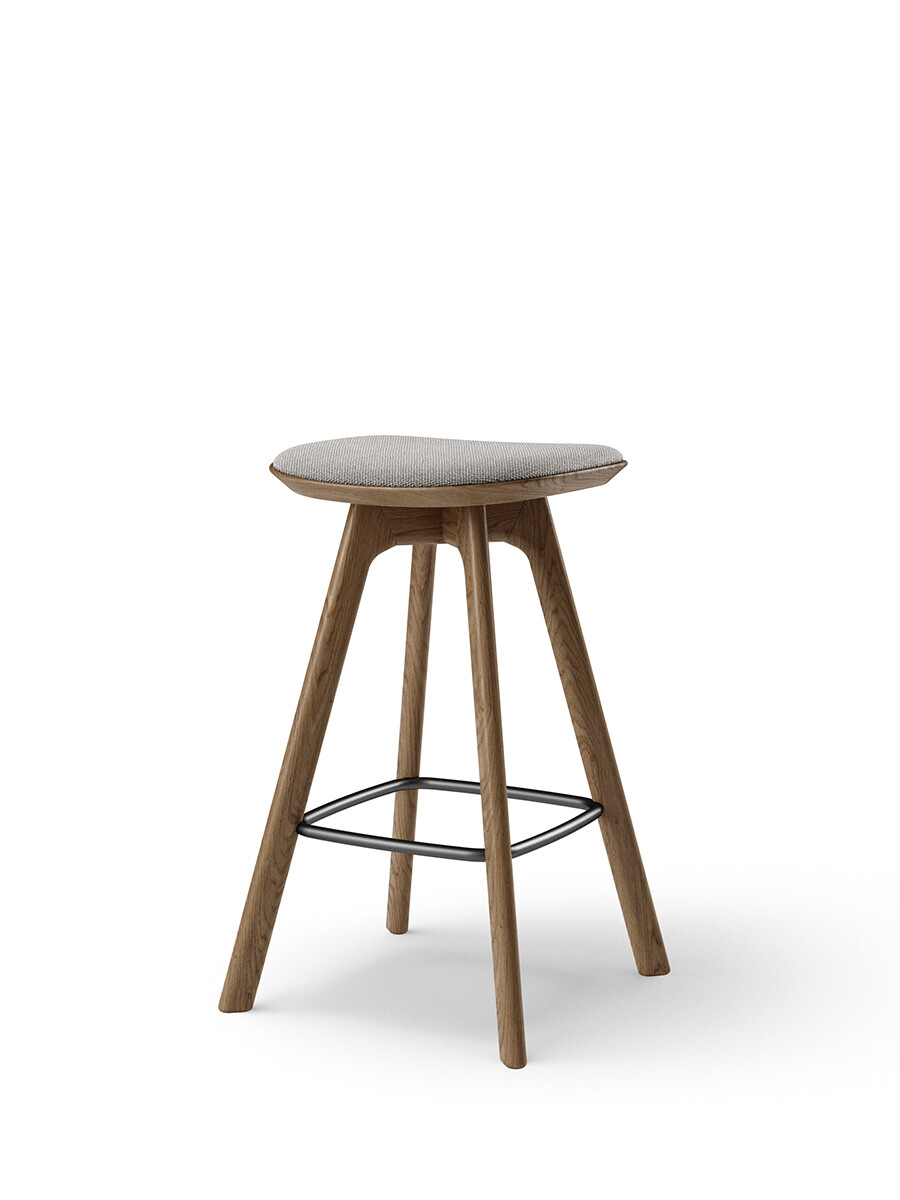 Pauline Counter Stool m. Træben, røget eg fra Brdr. Krüger (Hallingdal 0113, grey fabric)