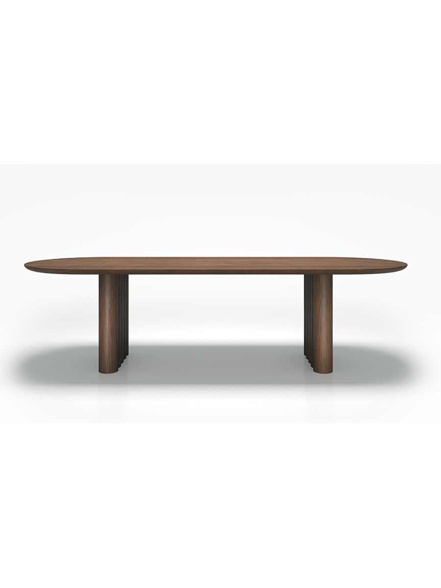 Plush Table Oval fra DK3 (Valnød, 200 x 100 cm)