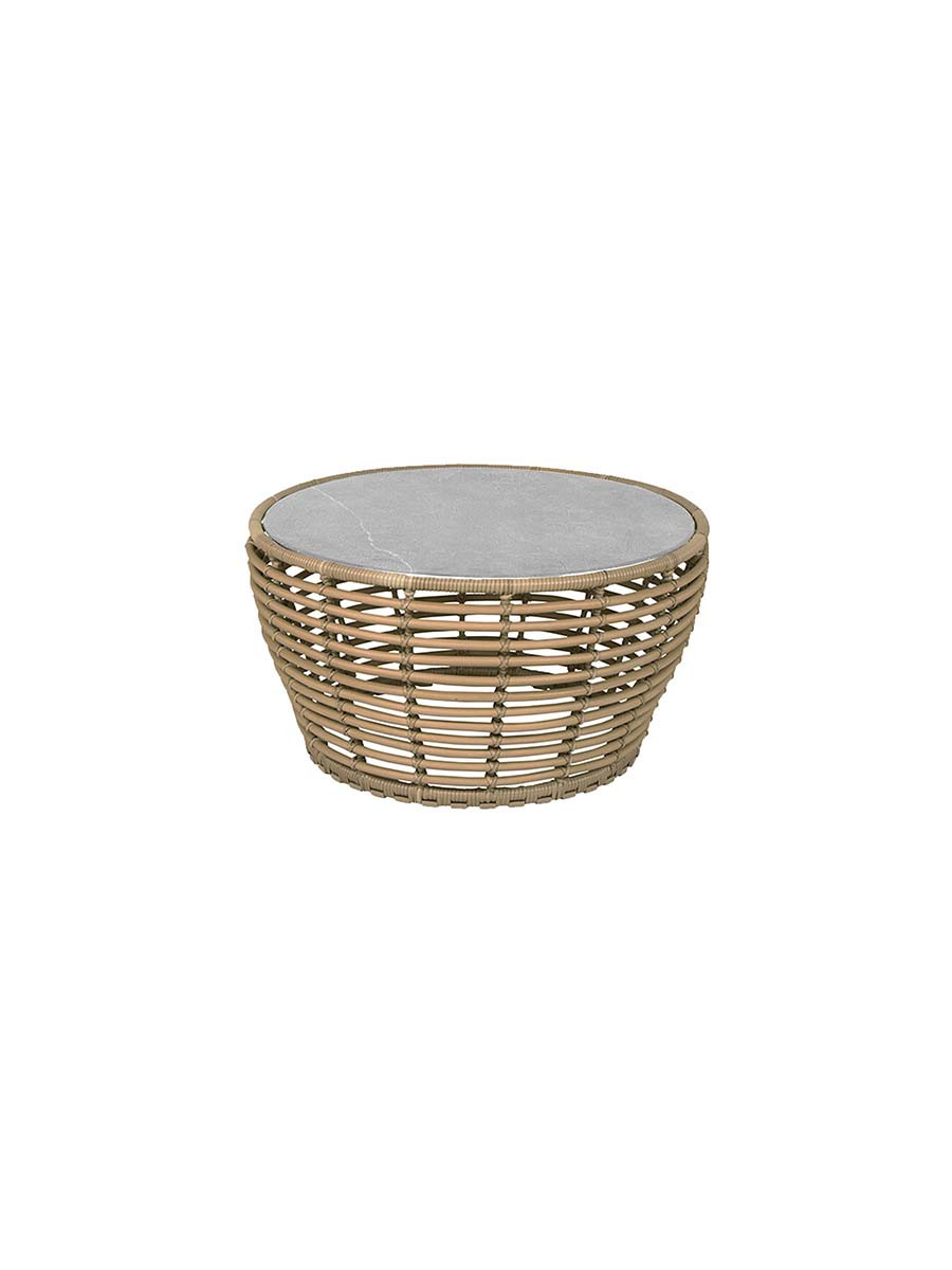 Basket Sofabord fra Cane-line (Medium - H40 x Ø75 cm, Natural/Fossil Grey)