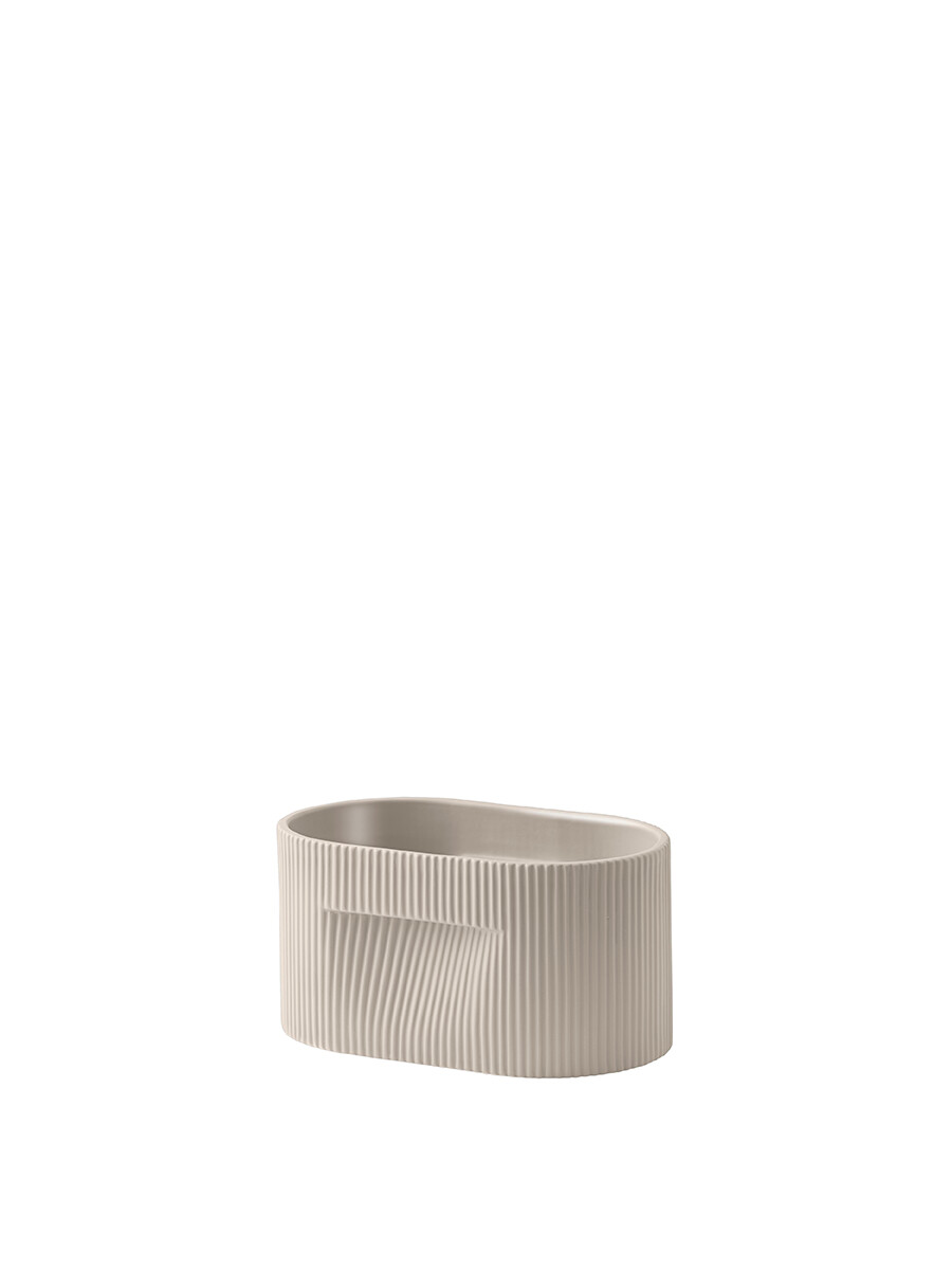 Ridge Planter, beige fra Muuto (H 13 cm)