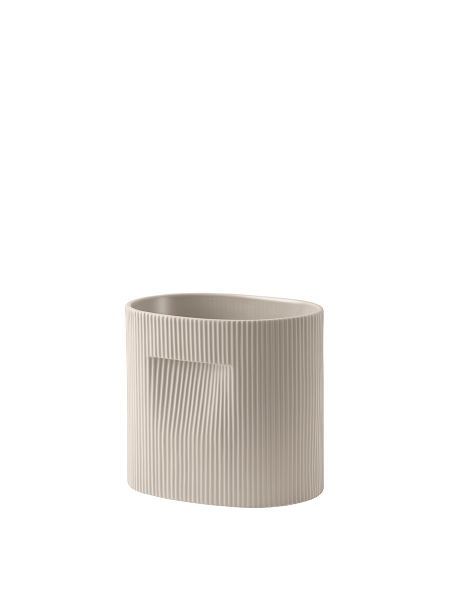 Ridge Planter, beige fra Muuto (H 24 cm)