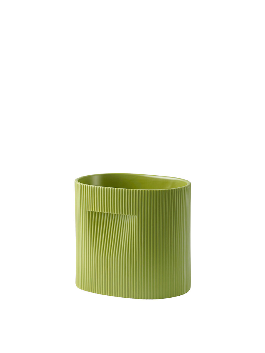 Ridge Planter, moss green fra Muuto (H 24 cm)