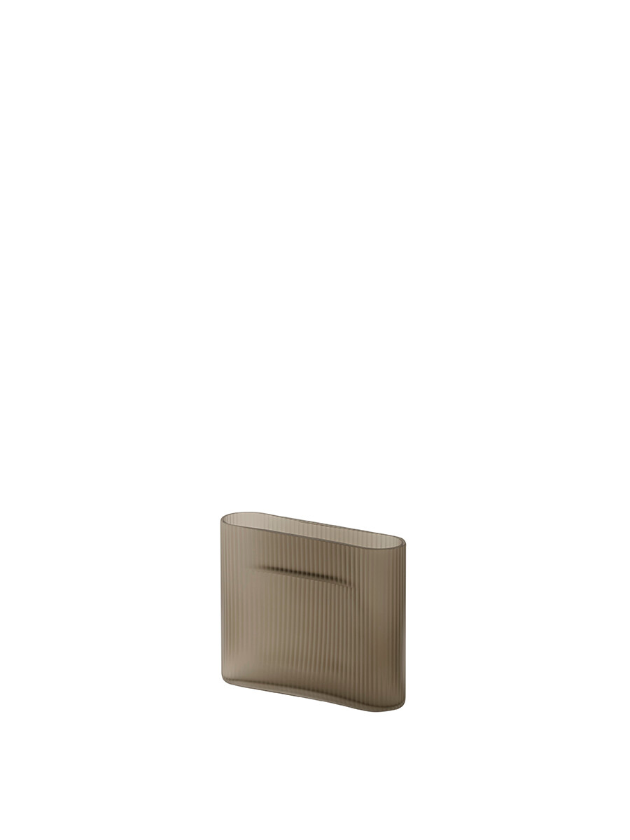 Ridge Vase, taupe frosted glass fra Muuto (H16,5 cm)