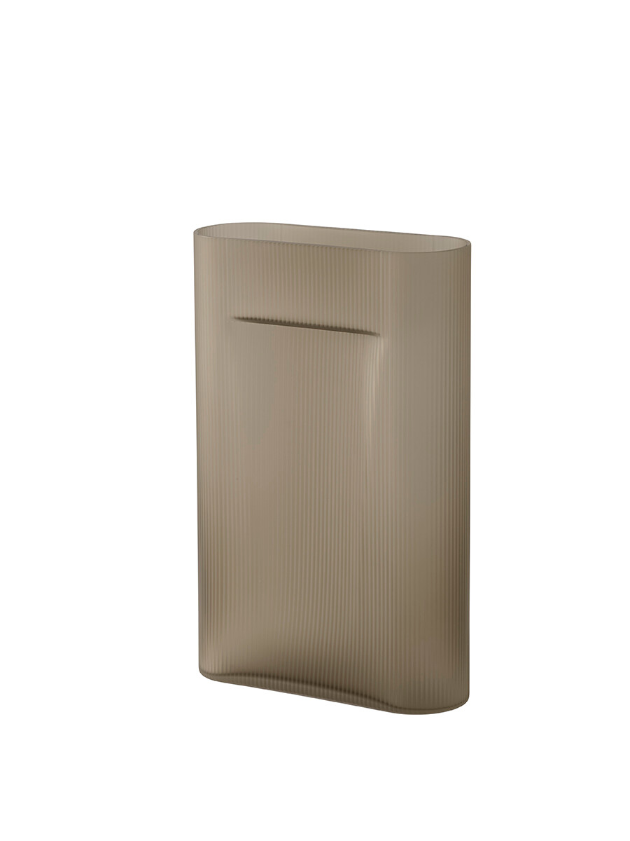 Ridge Vase, taupe frosted glass fra Muuto (H48,5 cm)