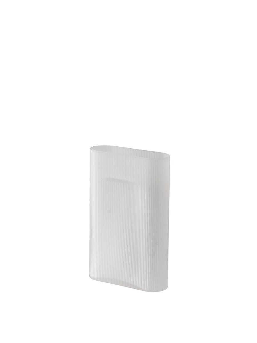 Ridge Vase, white frosted glass fra Muuto (H35 cm)