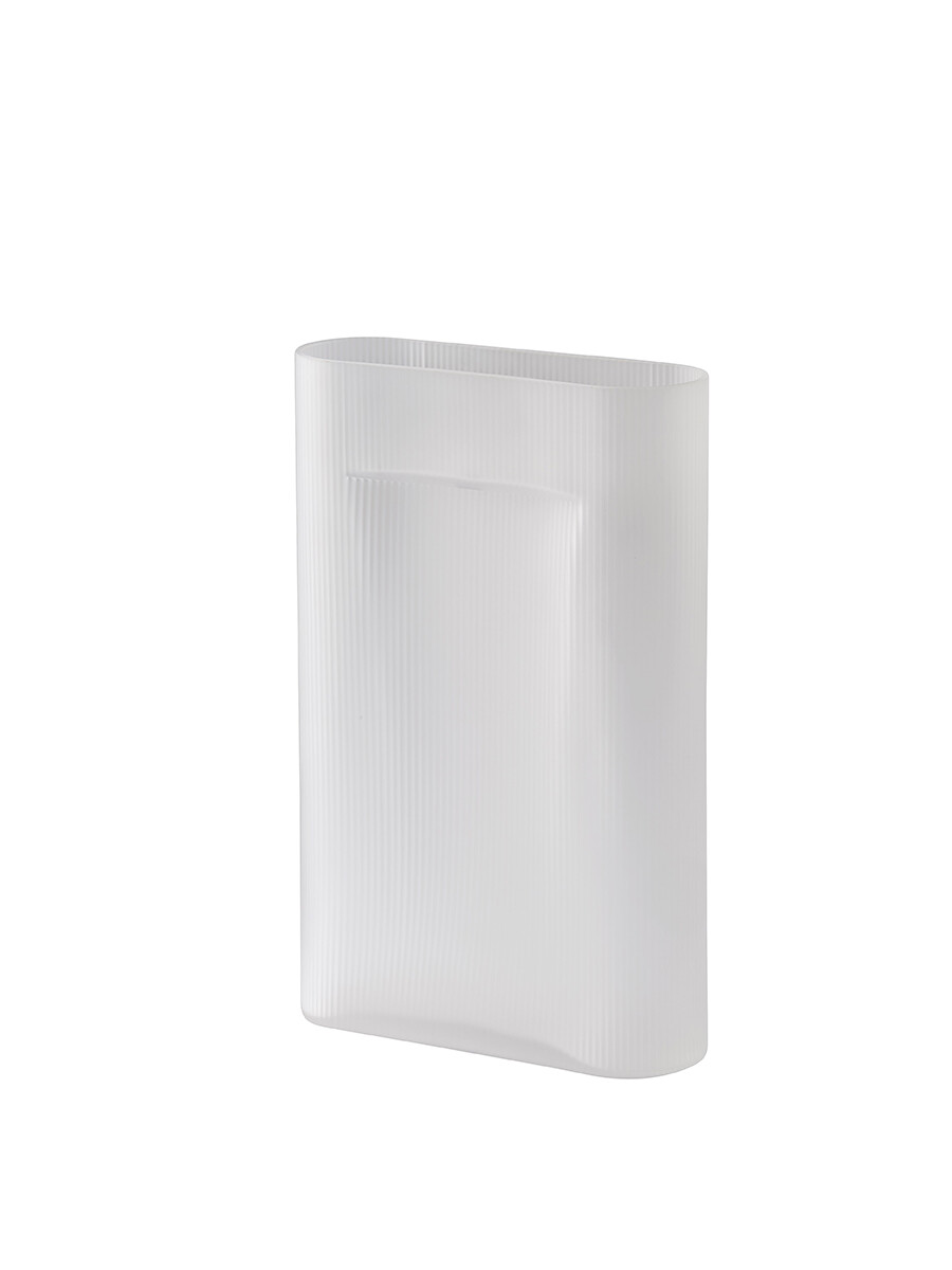 Ridge Vase, white frosted glass fra Muuto (H48,5 cm)