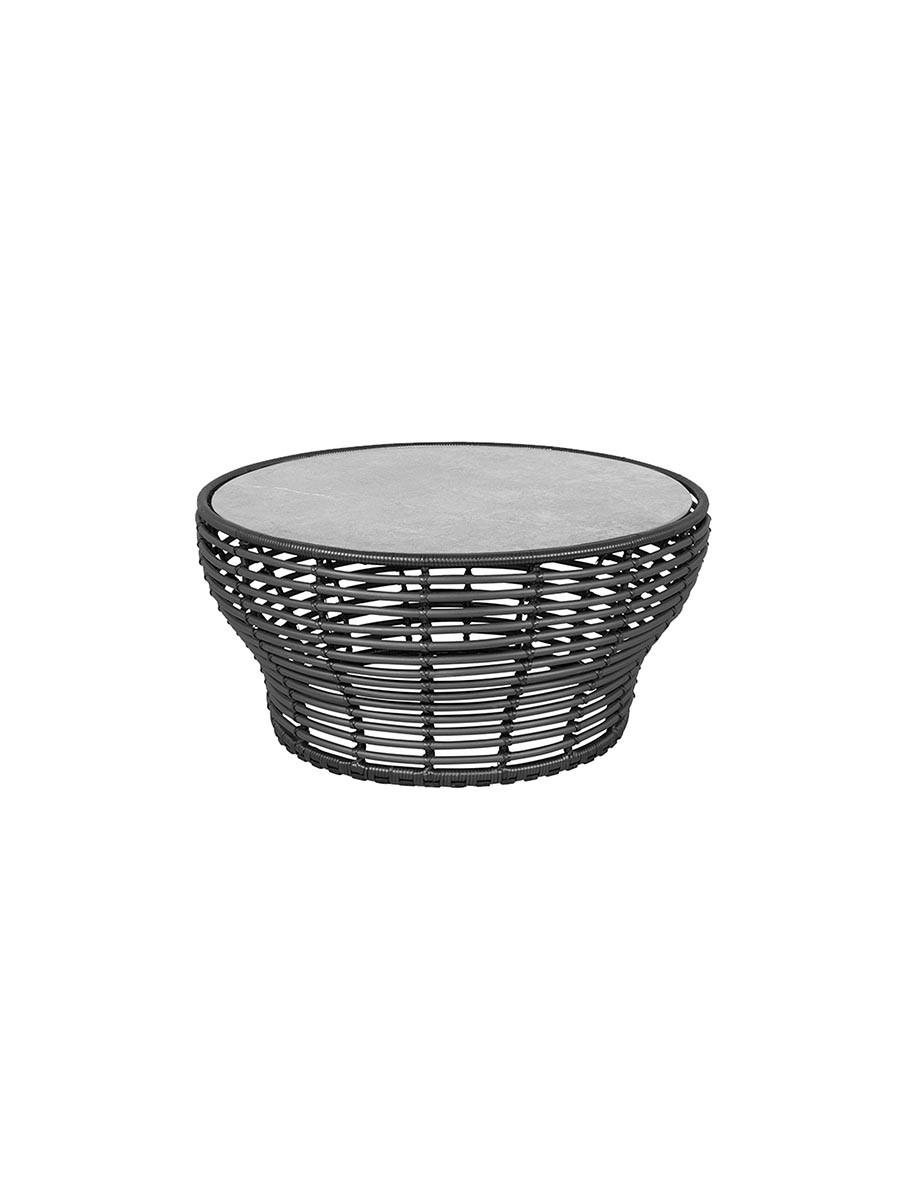 Basket Sofabord fra Cane-line (Stor - H45 x Ø95 cm, Graphite/Fossil Grey)