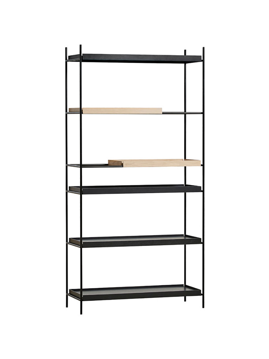 Tray Shelf, høj fra Woud (Black: 4 wide / Oak: 2 short)