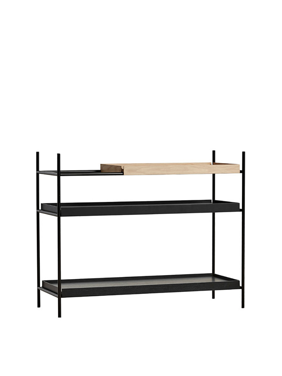 Tray Shelf, lav fra Woud (Black: 2 wide / Oak: 1 short)