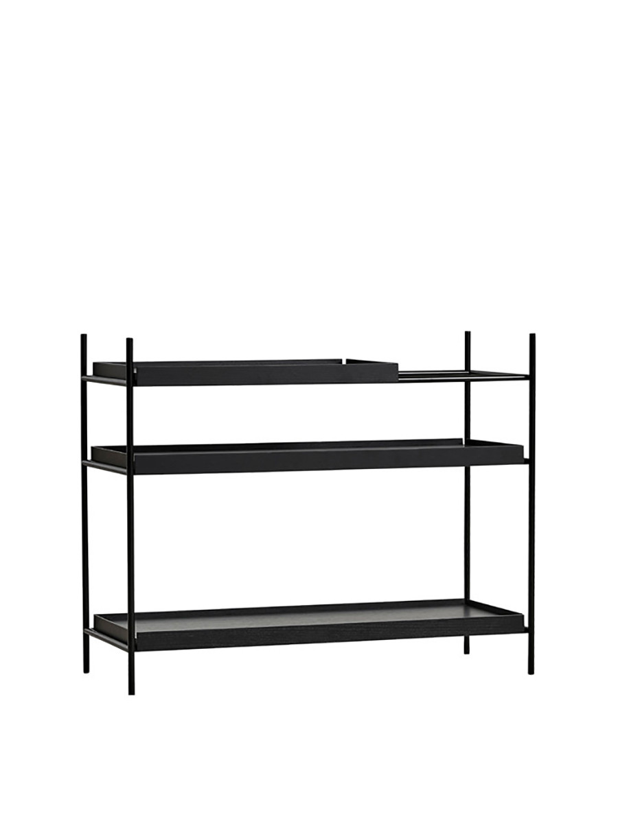 Tray Shelf, lav fra Woud (Black: 2 wide, 1 short)