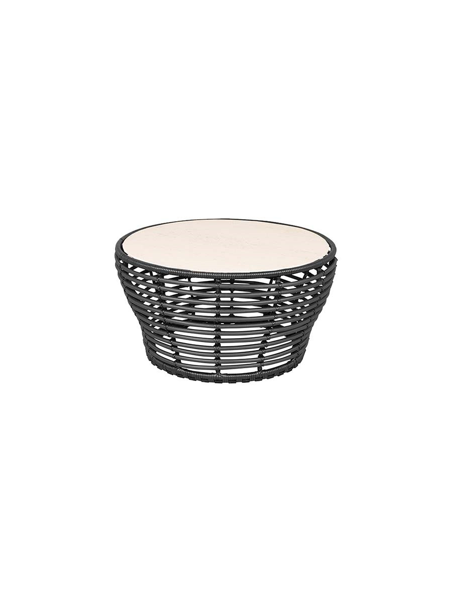 Basket Sofabord fra Cane-line (Medium - H40 x Ø75 cm, Graphite/Travertine look)