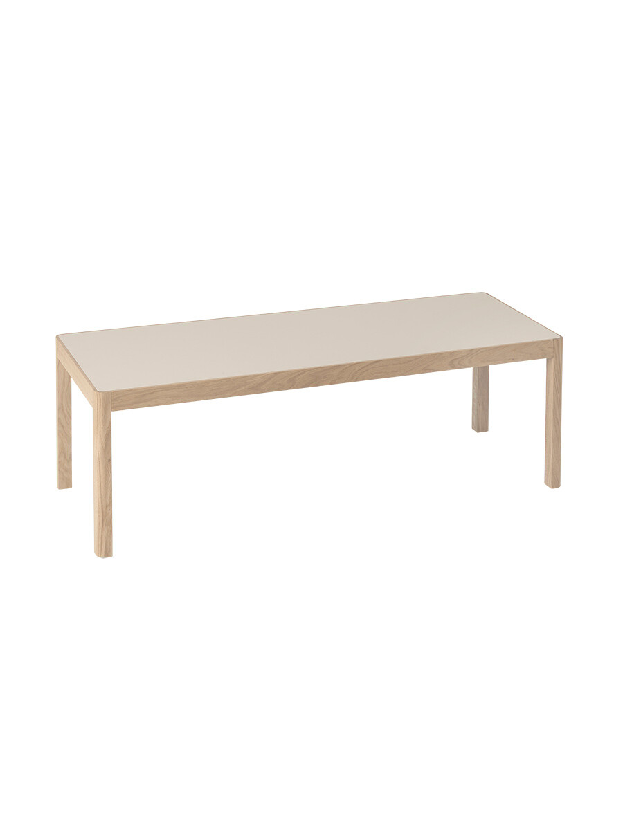 Workshop Coffee Table fra Muuto (120 x 43 cm, Warm grey linoleum / Oak)