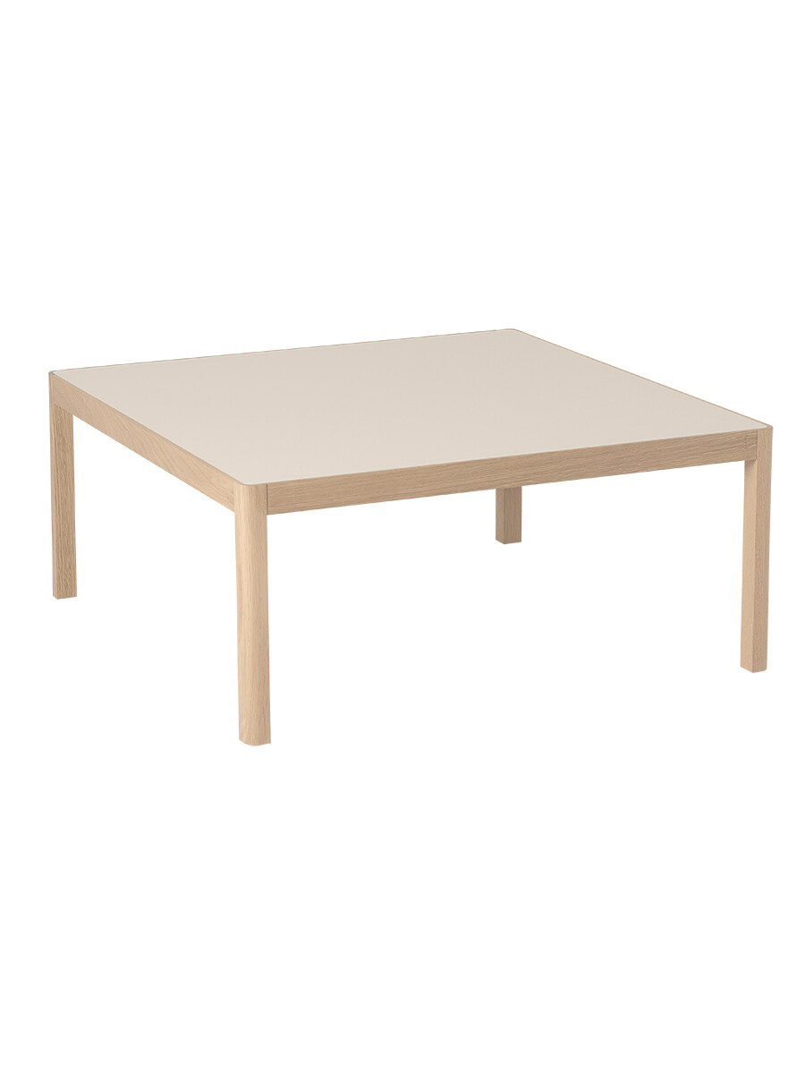 Workshop Coffee Table fra Muuto (86 x 86 cm, Warm grey linoleum / Oak)