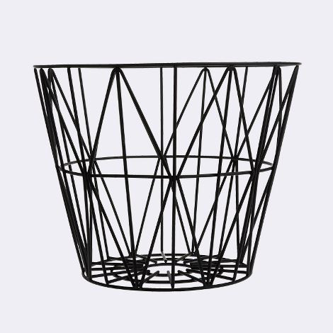 Wire basket fra Ferm Living (Sort, Small - Ø: 40 x H: 35 cm)