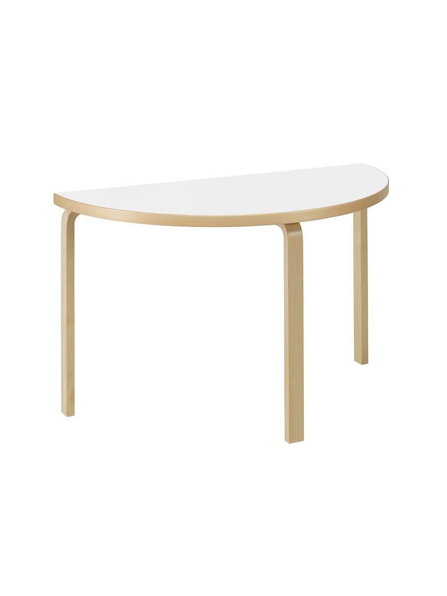 Aalto Table Half-Round fra Artek (Hvid Laminat)