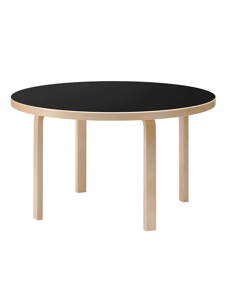 Aalto Table Round, Ø125 cm fra Artek (Sort Linoleum)