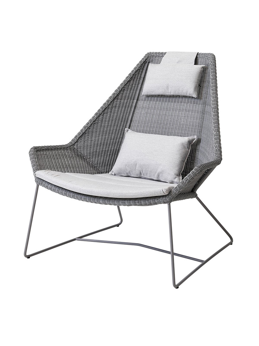 Breeze Highback Stol fra Cane-line (Light grey, Light grey, Cane-line Natté)