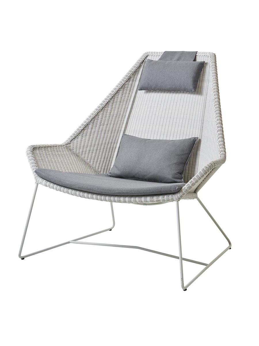 Breeze Highback Stol fra Cane-line (White grey, Grey, Cane-line Natté)