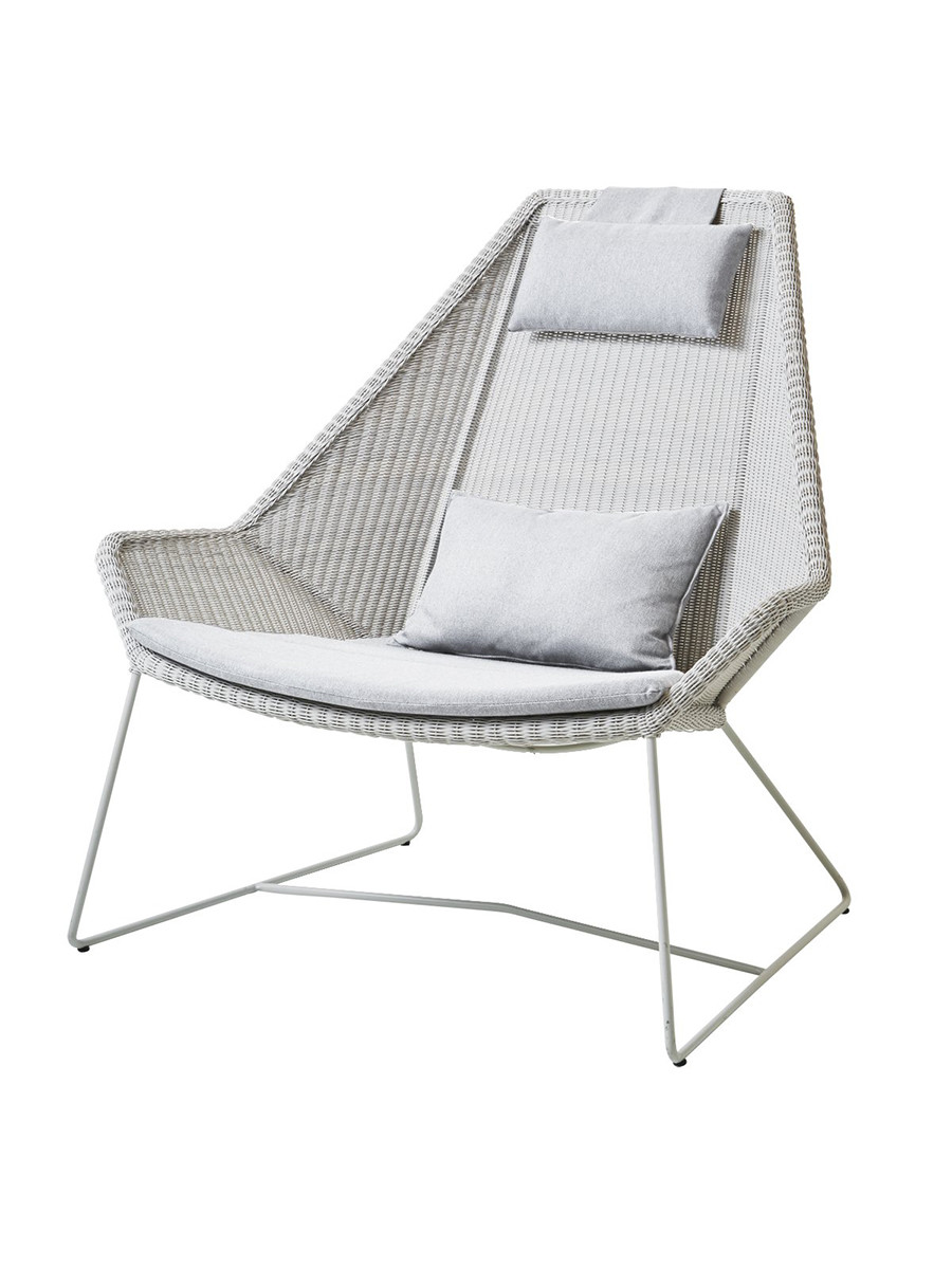 Breeze Highback Stol fra Cane-line (White grey, Light grey, Cane-line Natté)