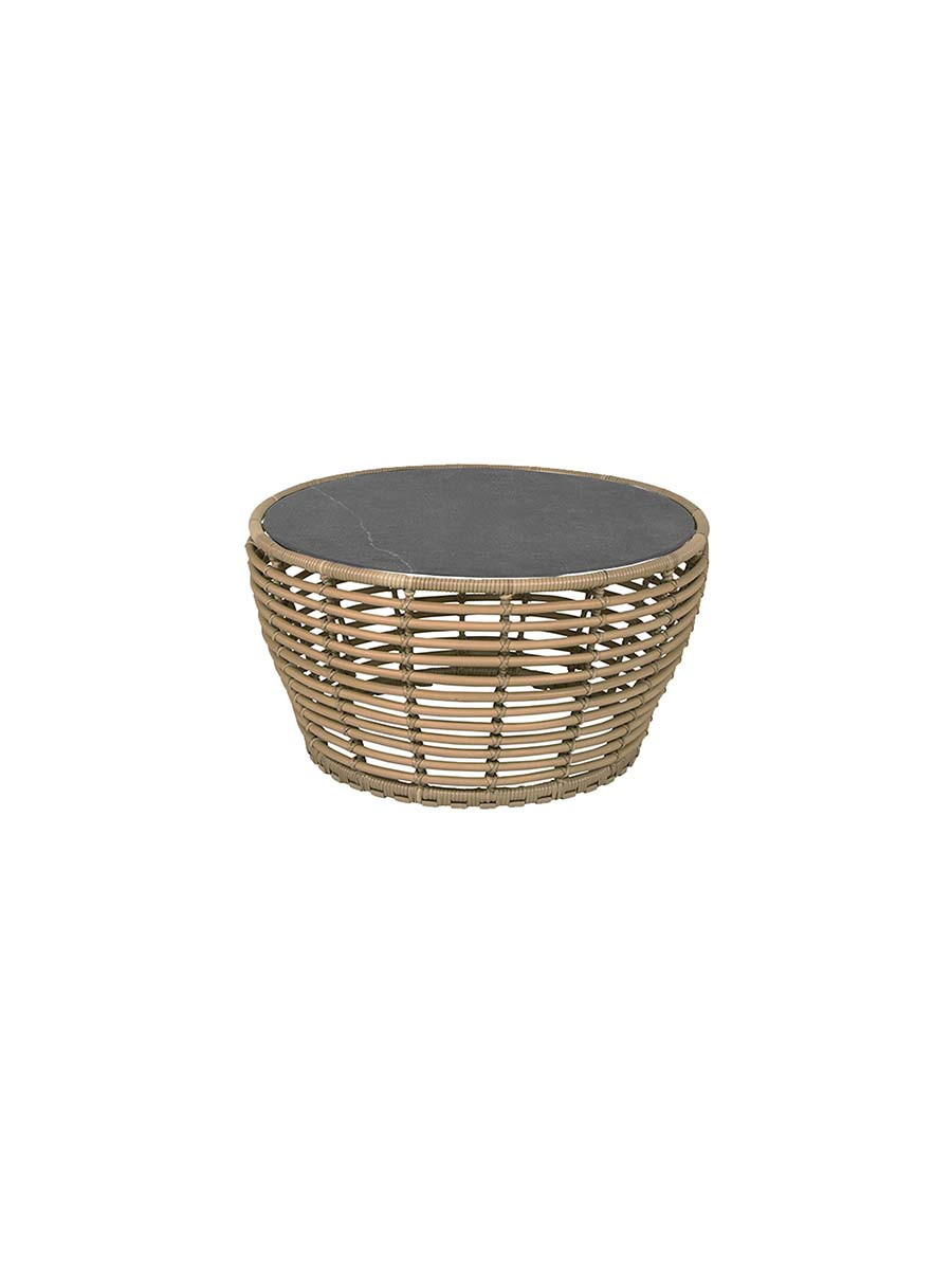 Basket Sofabord fra Cane-line (Medium - H40 x Ø75 cm, Natural/Fossil Black)