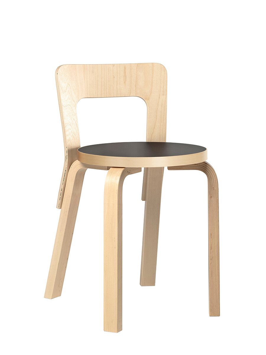 Chair 65 fra Artek (Birk/Sort)