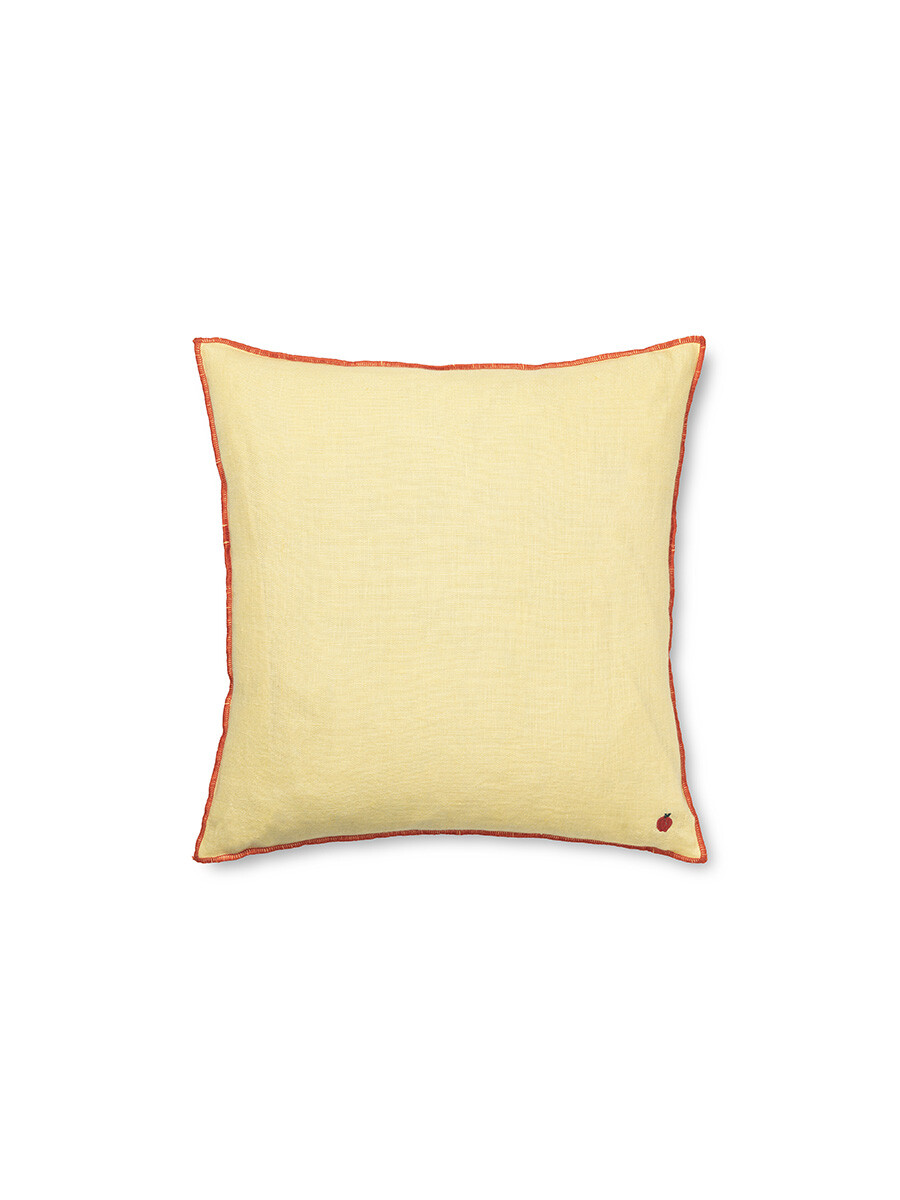 Contrast Linen Cushion fra Ferm Living (Lemon)