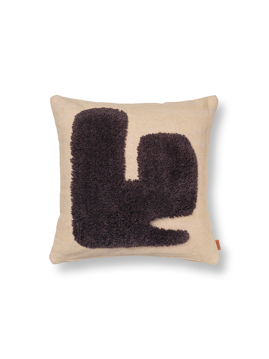 Lay Cushion, 50x50 cm fra Ferm Living (Dark brown)