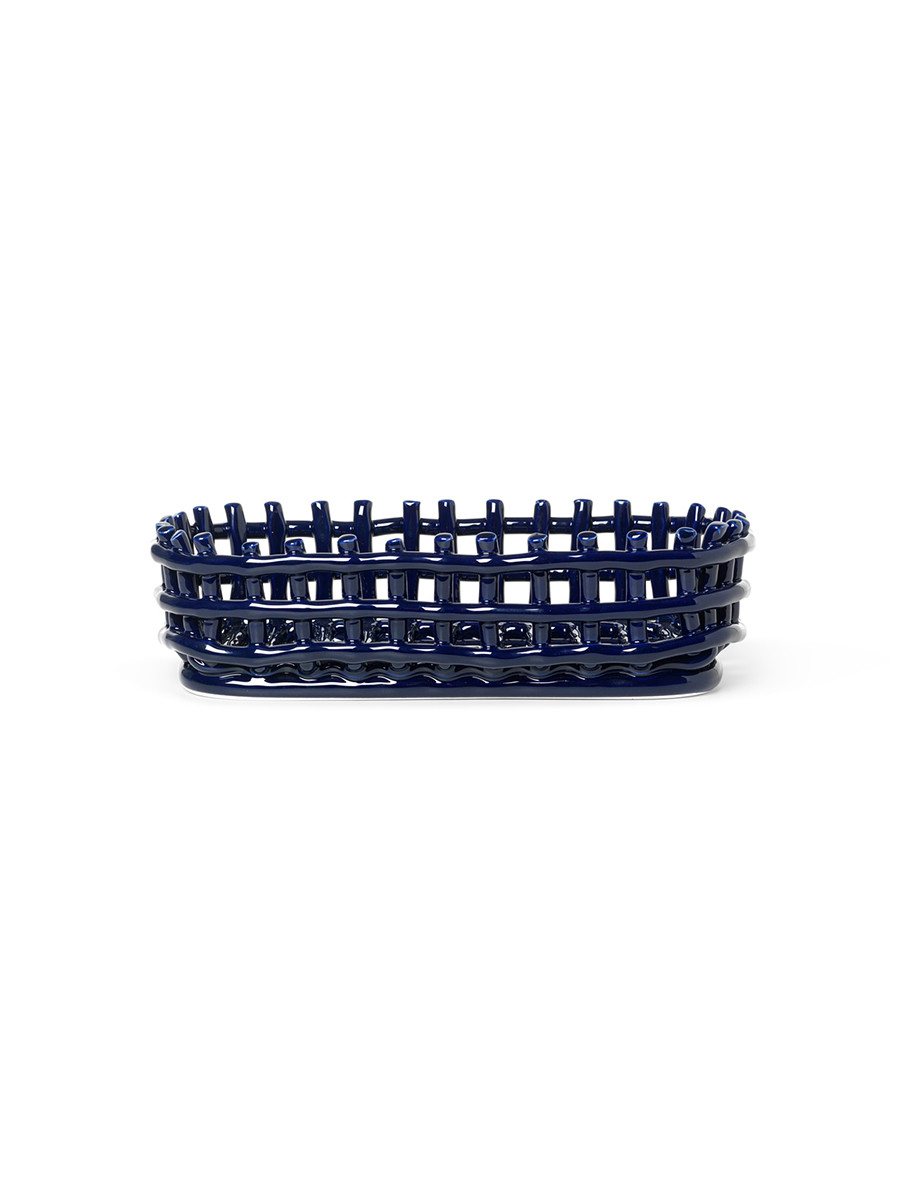 Ceramic Basket, oval fra Ferm Living (Blue)