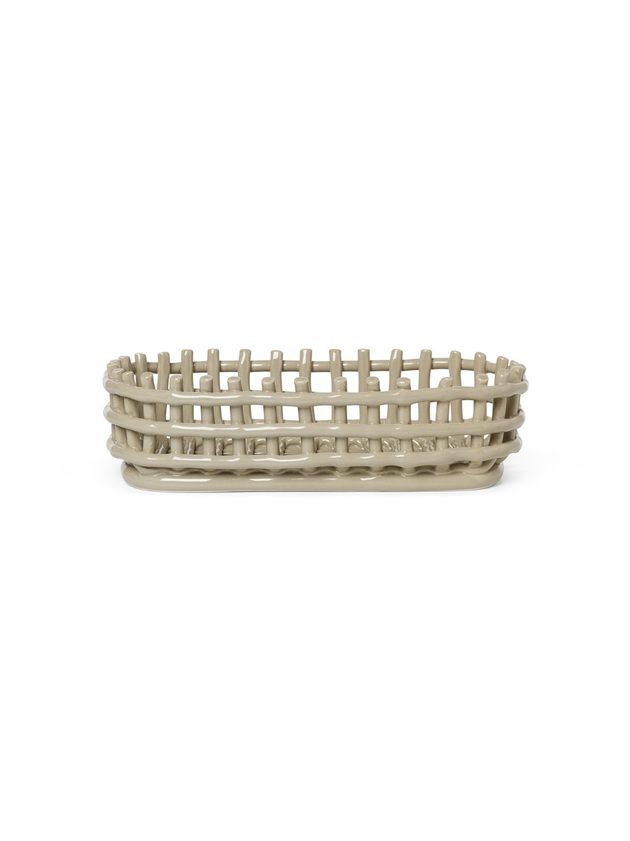 Ceramic Basket, oval fra Ferm Living (Cashmere)