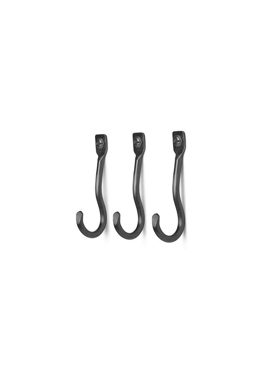 Curvature Hook, 3 stk fra Ferm Living (Black brass)