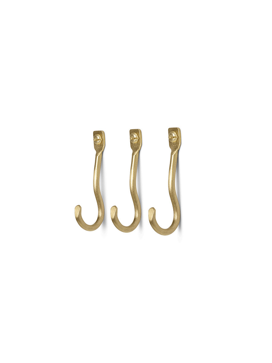 Curvature Hook, 3 stk fra Ferm Living (Brass)