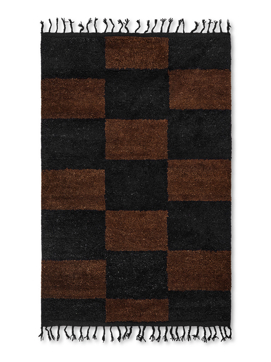 Mara Knotted Rug, large fra Ferm Living (Black/Chocolate)