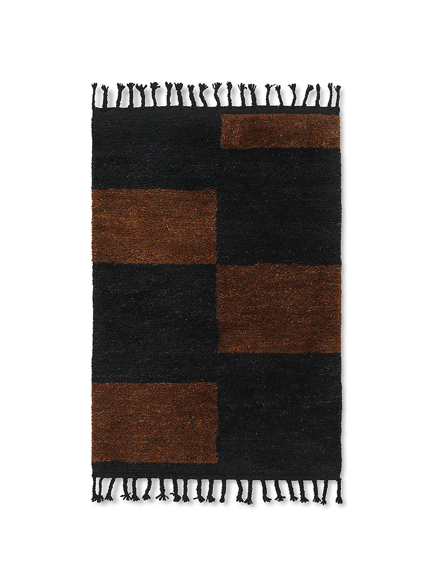 Mara Knotted Rug, small fra Ferm Living (Black/Chocolate)