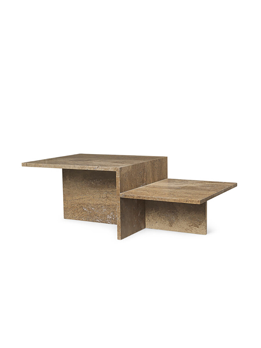 Distinct Coffee Table, Dark Brown Travertine fra Ferm Living