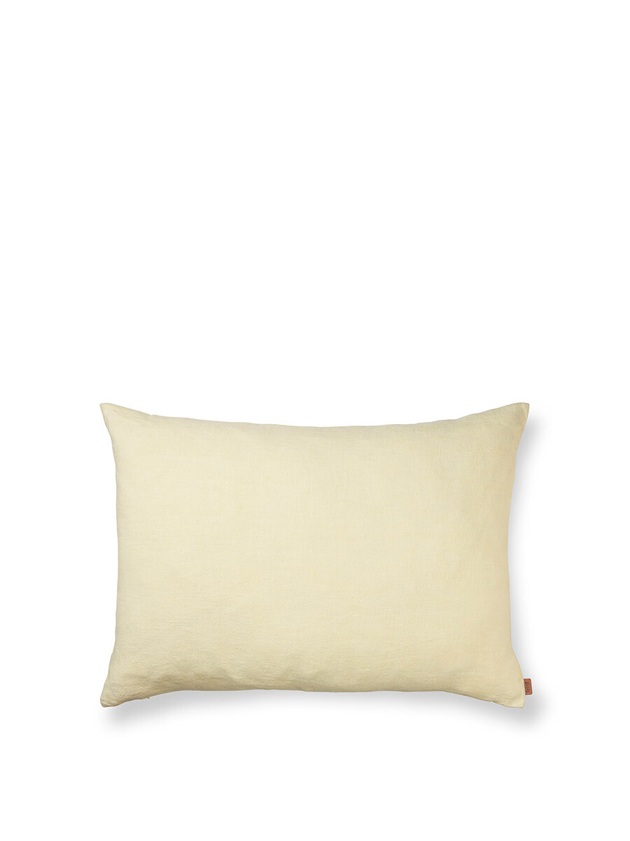 Heavy Linen Cushion, large fra Ferm Living (Lemon)