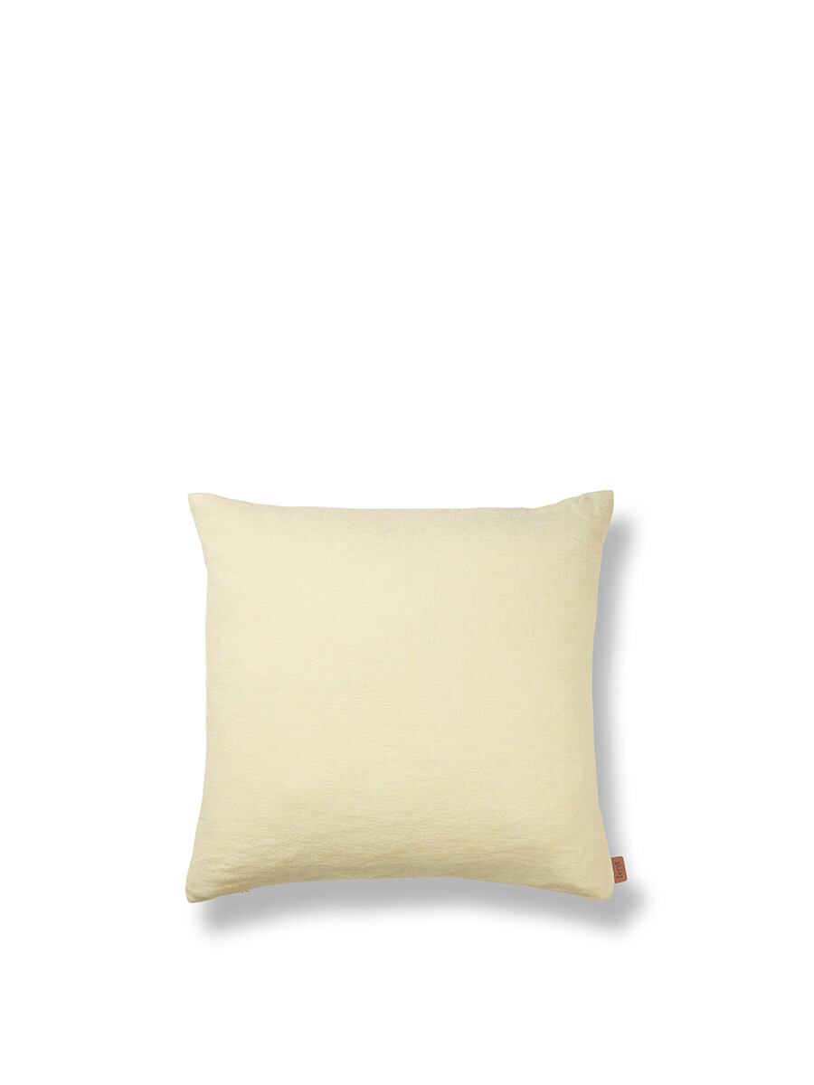 Heavy Linen Cushion fra Ferm Living (Lemon)