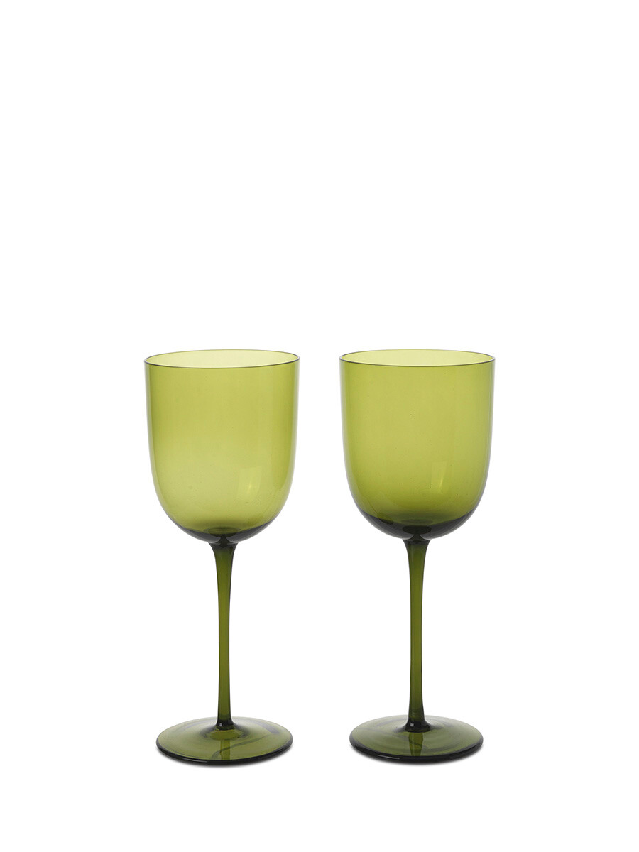 Host White Wine Glasses, sæt á 2 stk. fra Ferm Living (Moss Green)