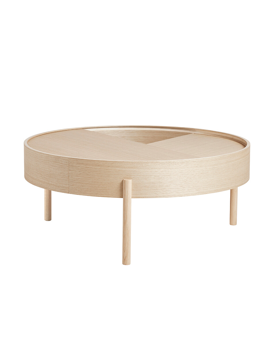 Arc Coffee Table, Ø 89 cm fra Woud (White pigmented ash)