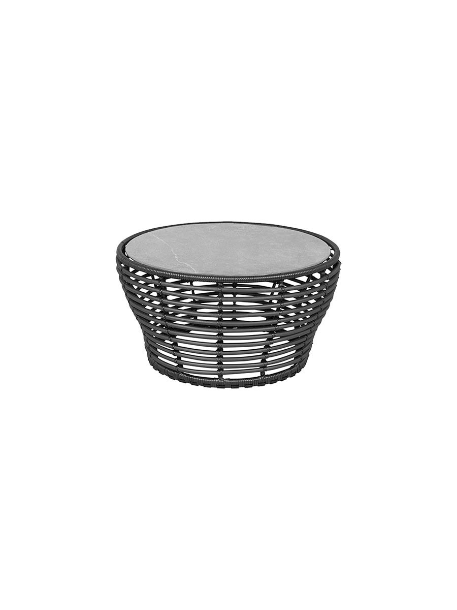 Basket Sofabord fra Cane-line (Medium - H40 x Ø75 cm, Graphite/Fossil Grey)