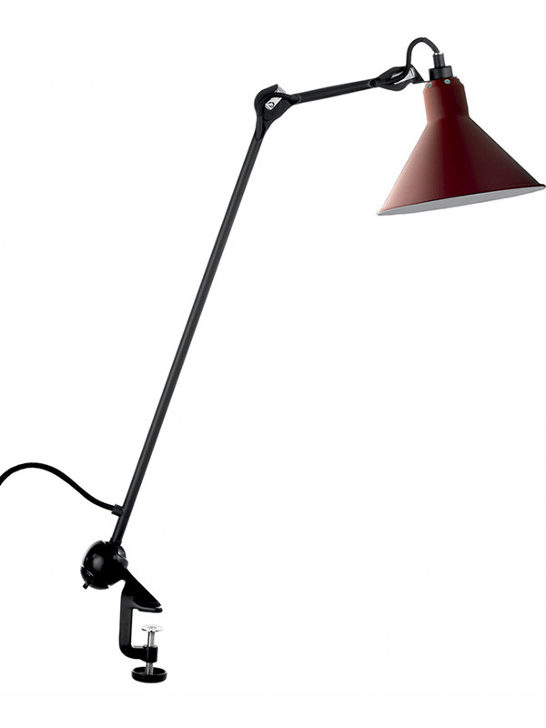 Nr. 201 bordlampe fra Lampe Gras (Sort stel, Rød)