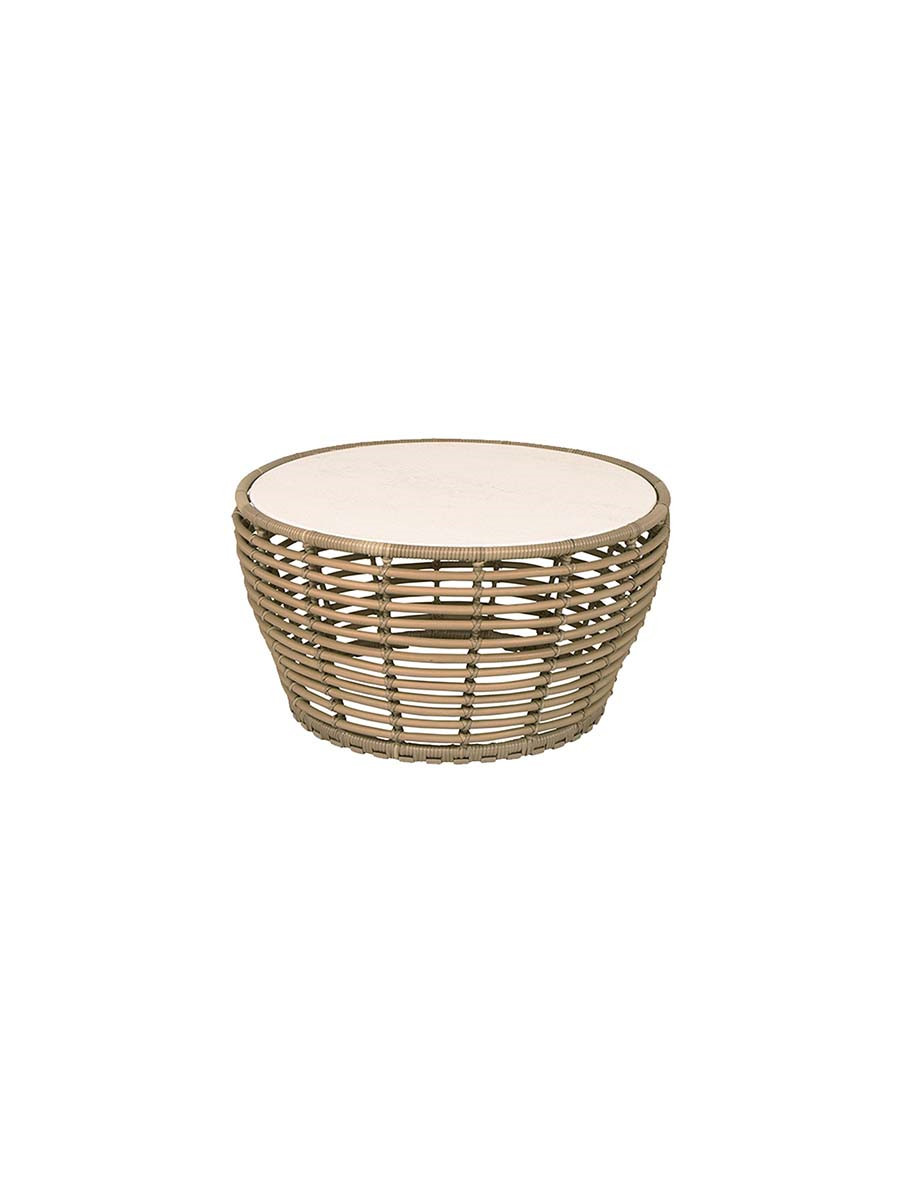 Basket Sofabord fra Cane-line (Medium - H40 x Ø75 cm, Natural/Travertine look)