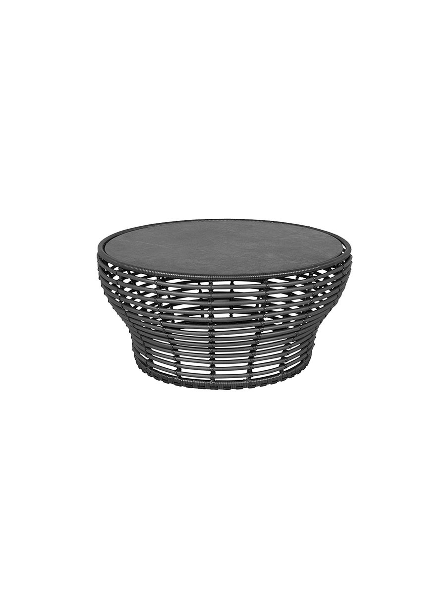 Basket Sofabord fra Cane-line (Stor - H45 x Ø95 cm, Graphite/Fossil Black)