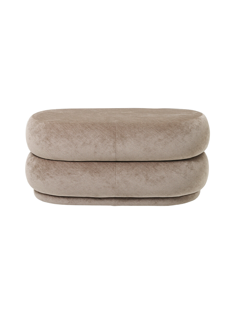 Pouf Oval, faded velvet fra Ferm Living (Beige)