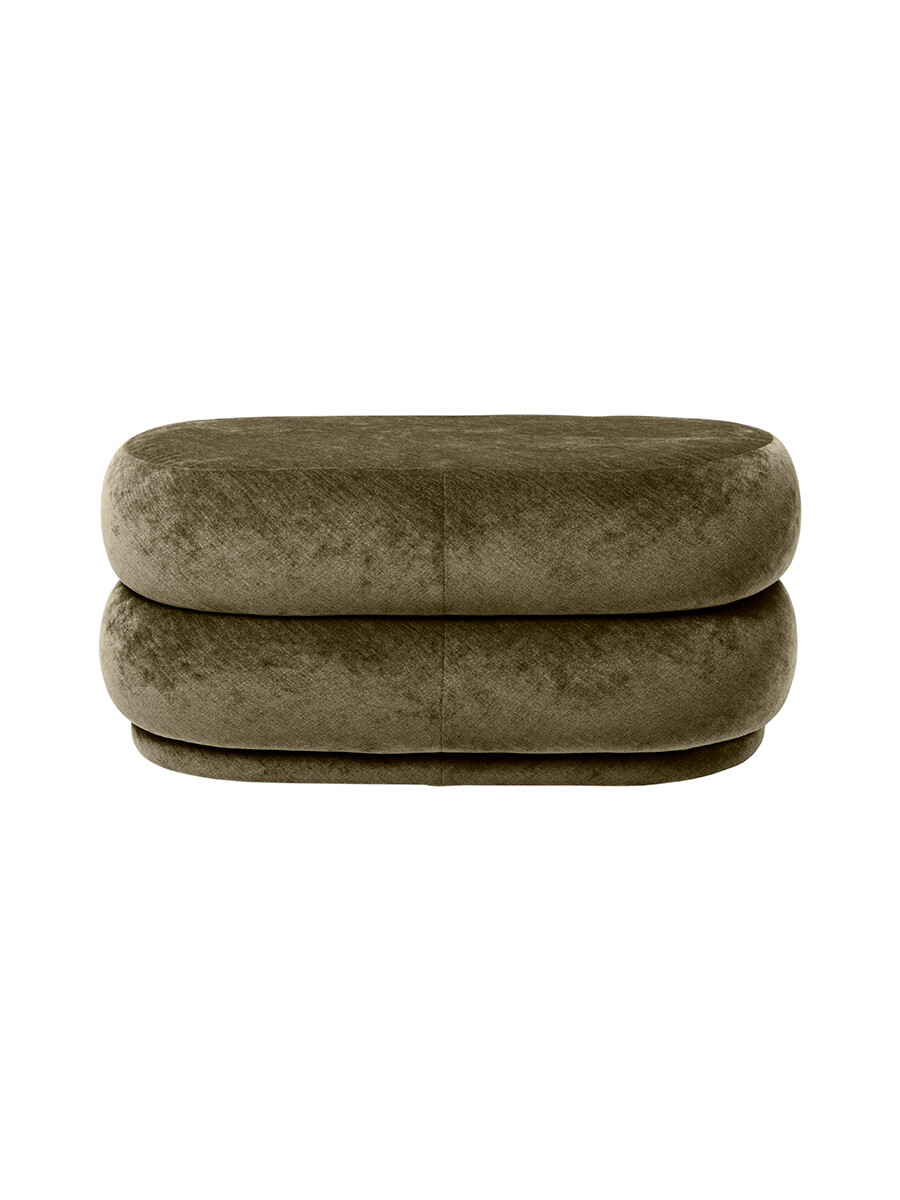 Pouf Oval, faded velvet fra Ferm Living (Forest)