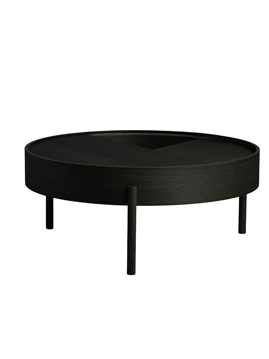 Arc Coffee Table, Ø 89 cm fra Woud (Black painted ash)