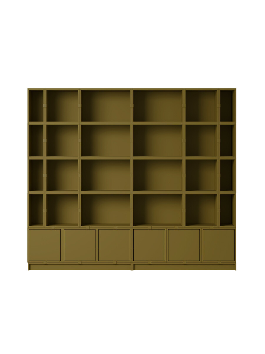 Stacked Storage System, bookcase 1 fra Muuto (Brown Green)