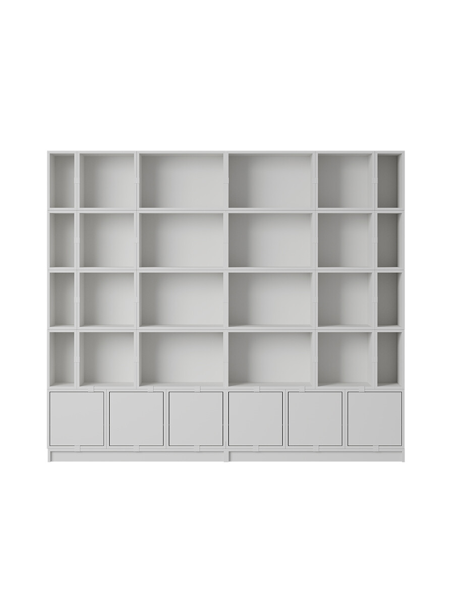 Stacked Storage System, bookcase 1 fra Muuto (Grey)