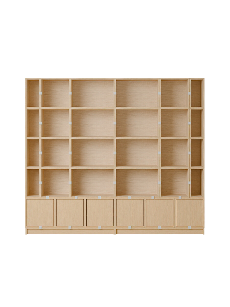 Stacked Storage System, bookcase 1 fra Muuto (Oak)