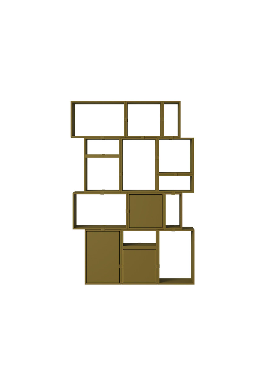 Stacked Storage System, bookcase 2 fra Muuto (Brown Green)